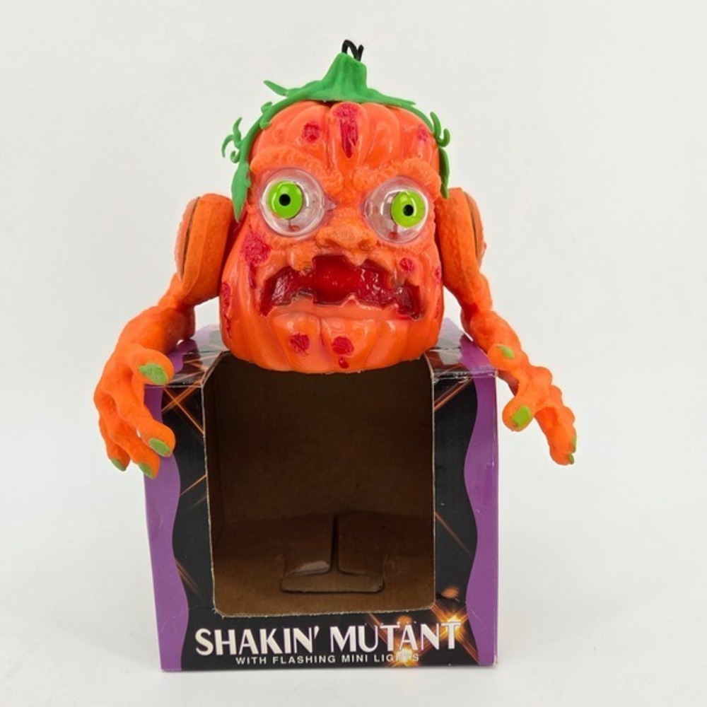 Vintage 1994 Twinkle Shakin Mutant Pumpkin Animated Halloween Light Sound Tested